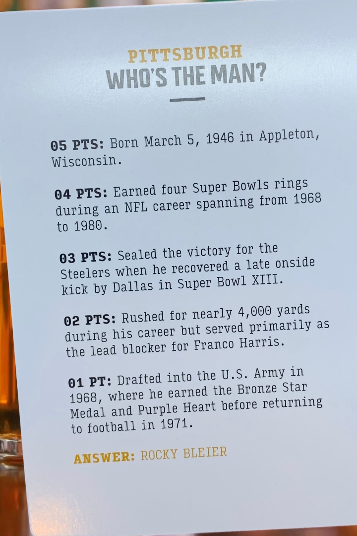 Pittsburgh Who's the Man? Football Edition  Trivia Card Game