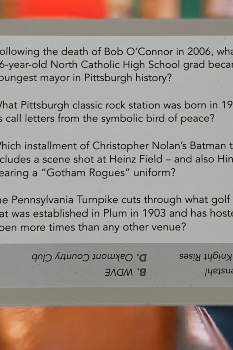 Pittsburgh Trivia Game