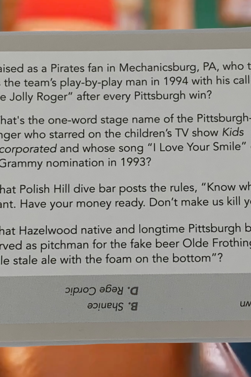Pittsburgh Trivia Game