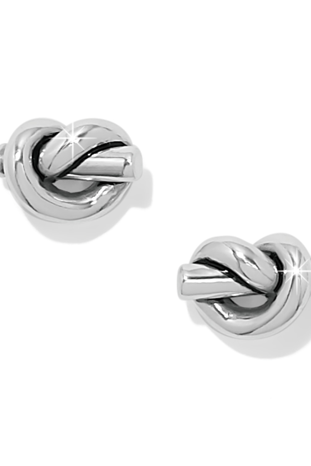 Interlok Single Knot Silver Post Earring