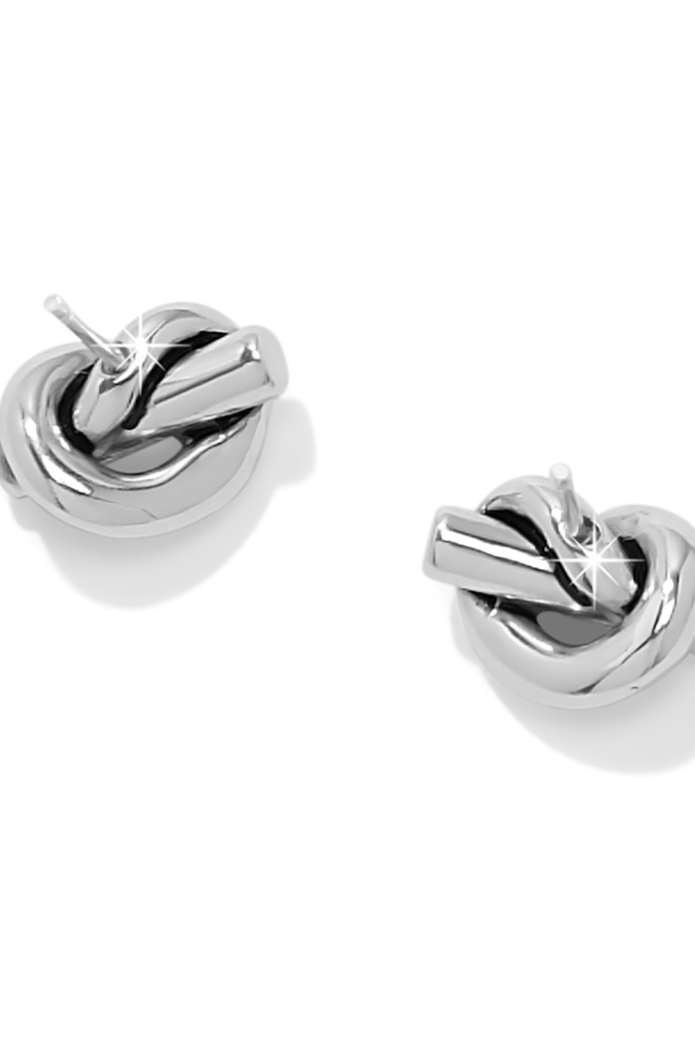 Interlok Single Knot Silver Post Earring