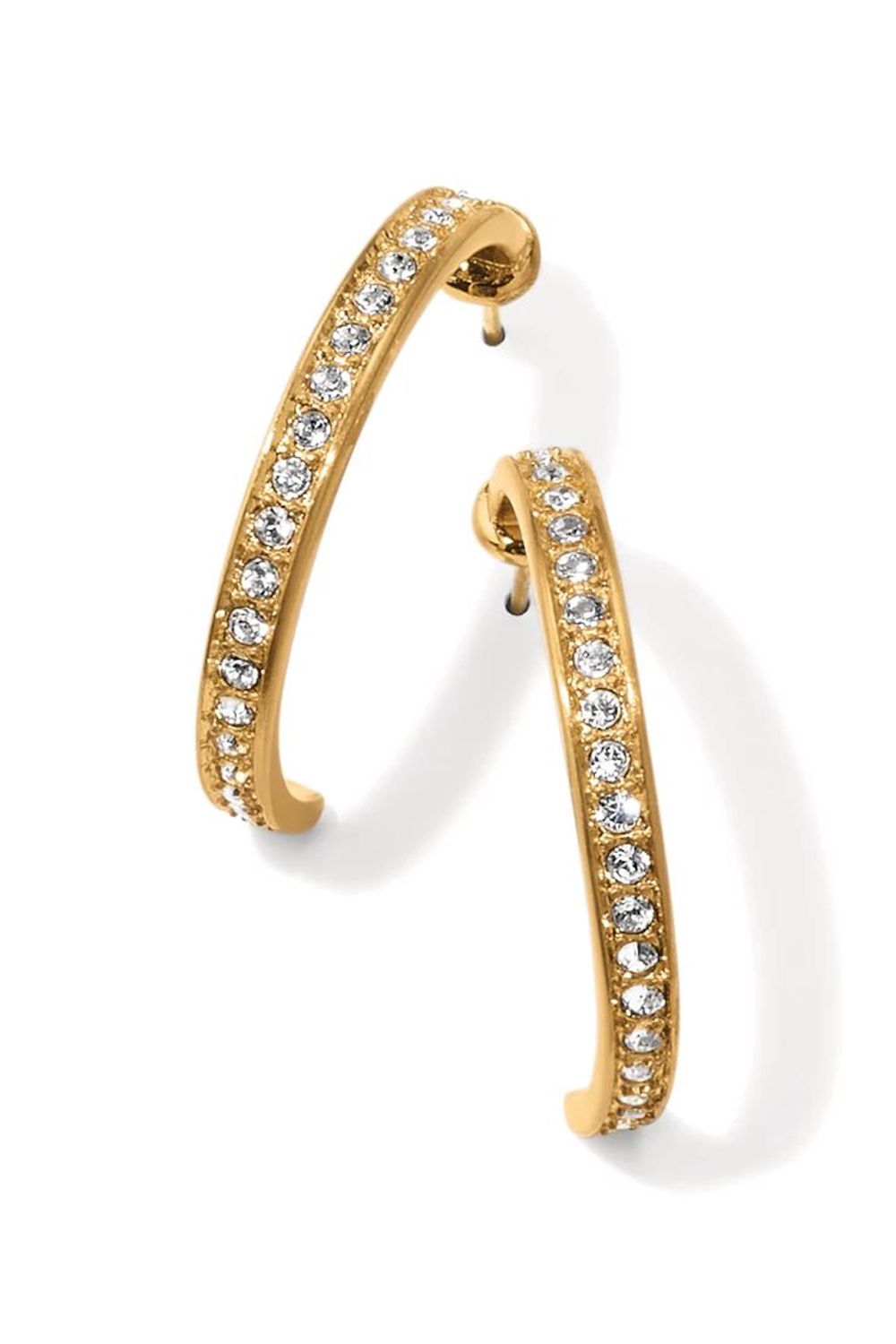 Gold Crystal Hoop Earrings