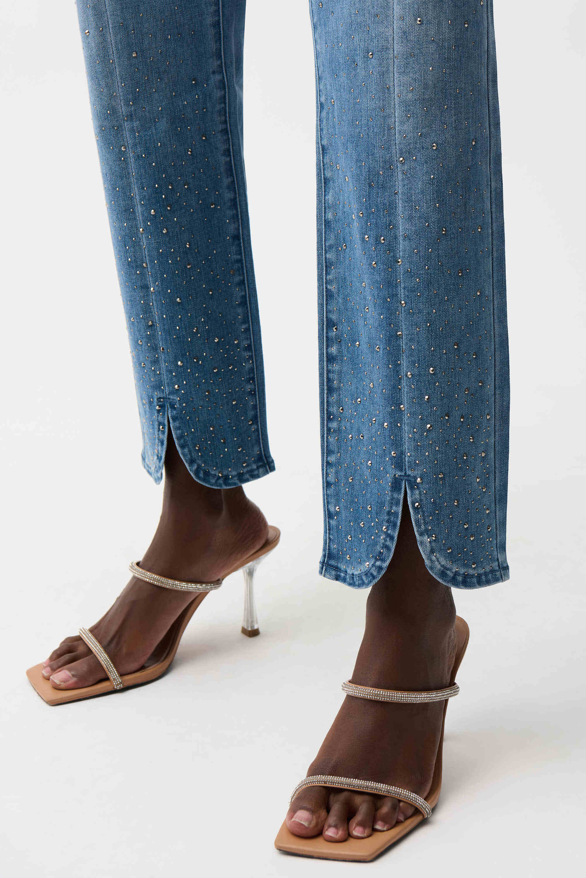 Slim Leg Jeans with Rhinestones