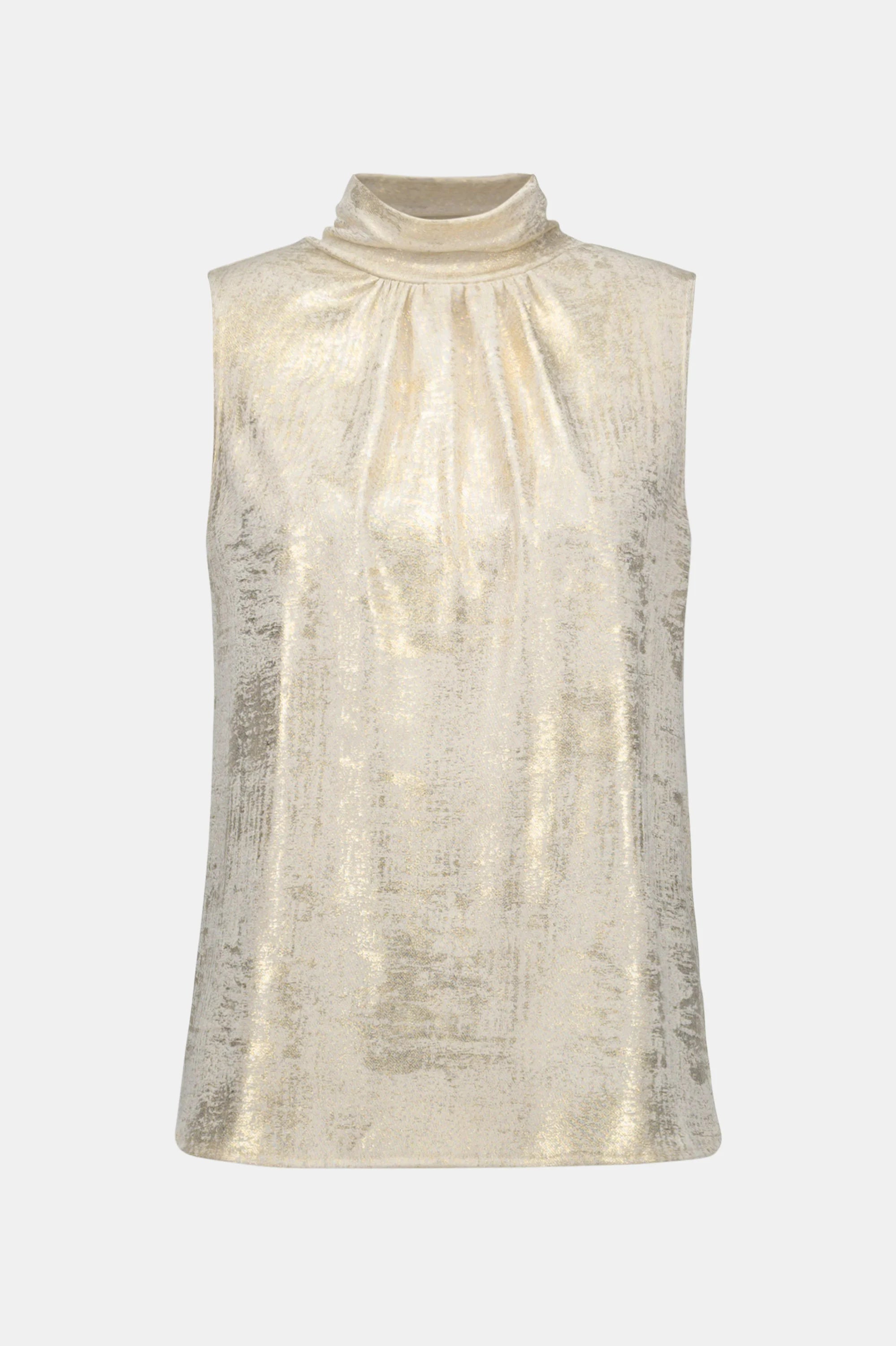 Foiled Knit Straight Sleeveless Top