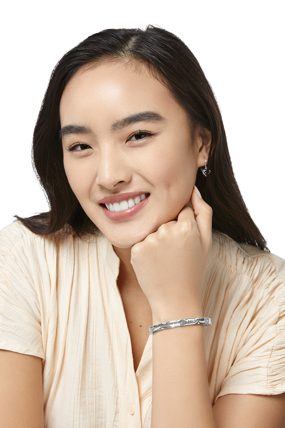 Footprints Hinged Bangle