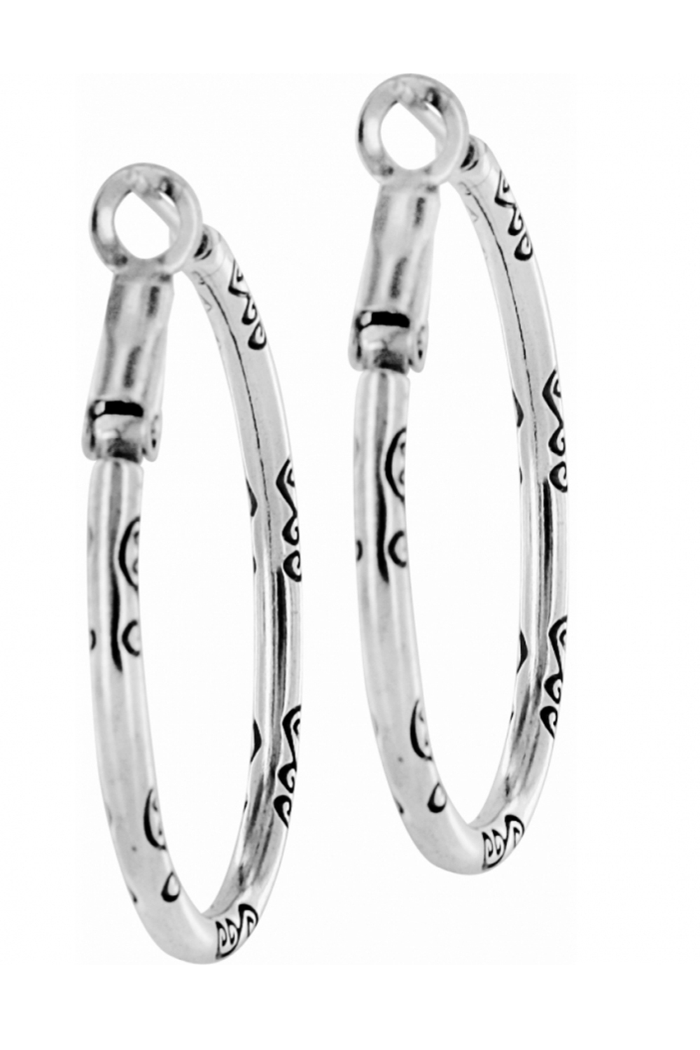 Oval Hoop Charm Earrings