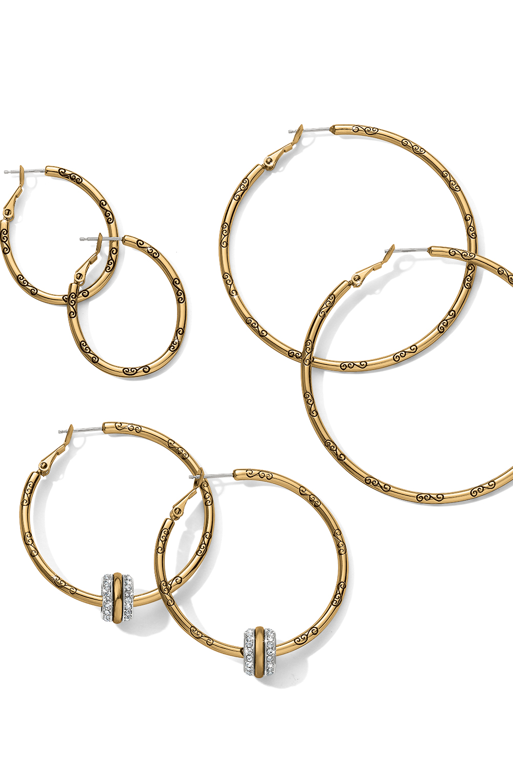 Oval Hoop Charm Earrings