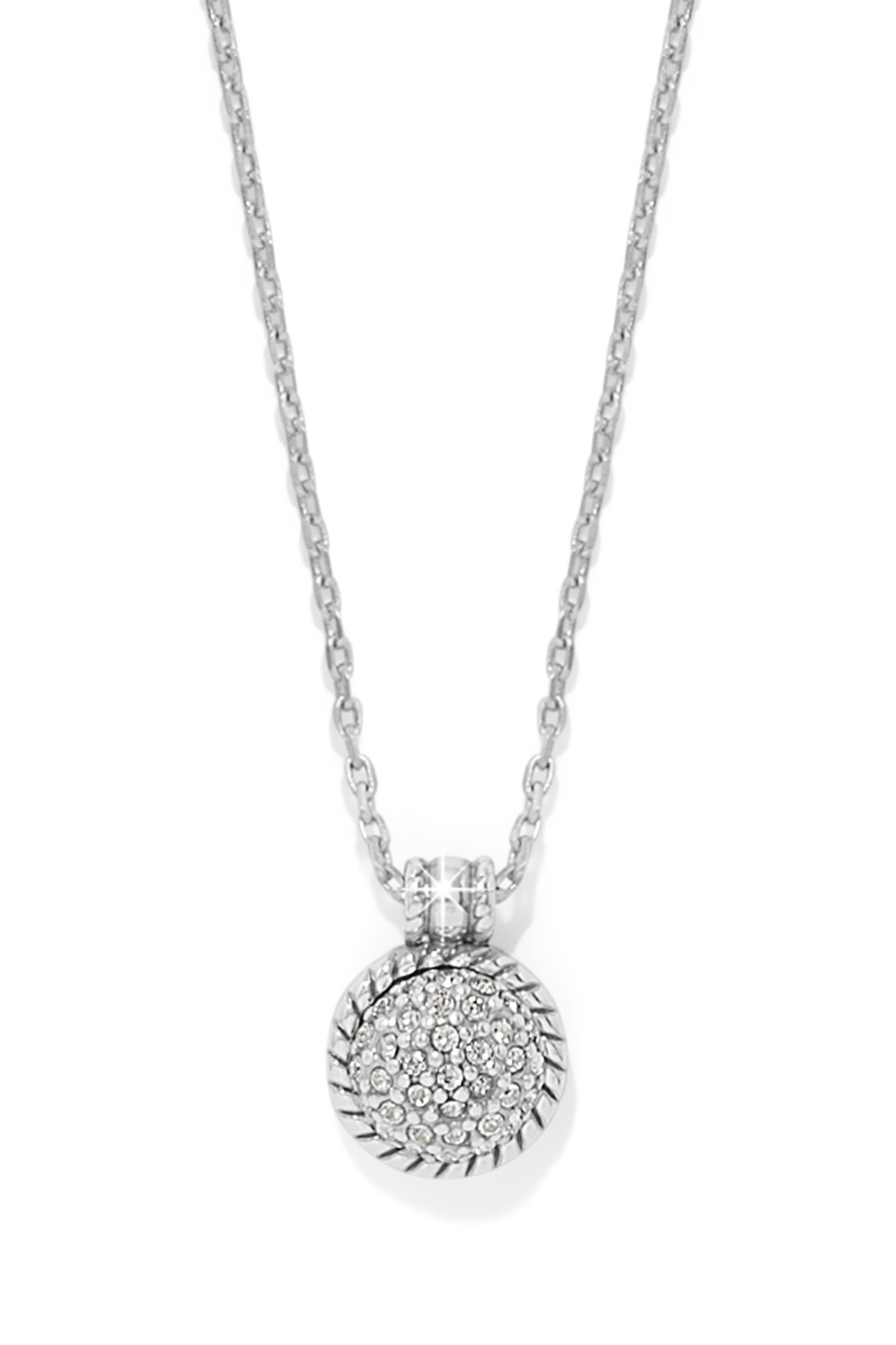 Pave Round Pendant Necklace