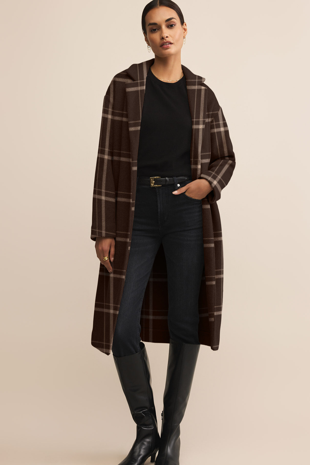 Mason Sweater Plaid Coat