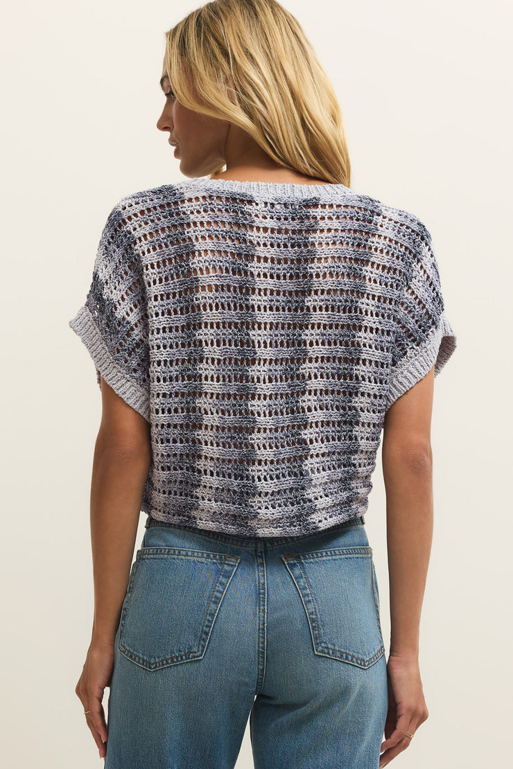 Ballast Crochet Stripe Sweater Top