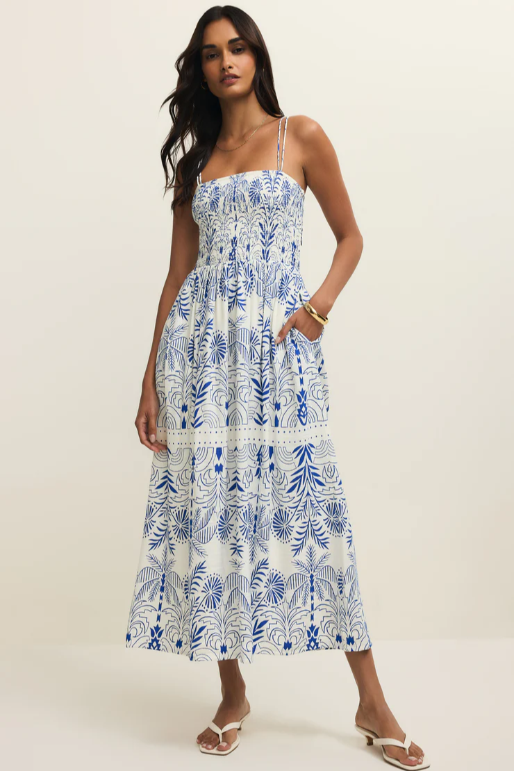 NADINE AIRY PALM MAXI DRESS