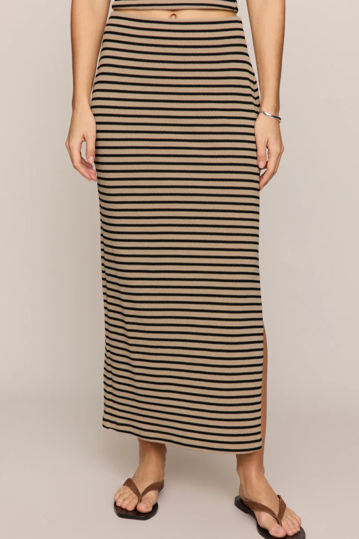 AINSLIE STRIPE MIDI SKIRT
