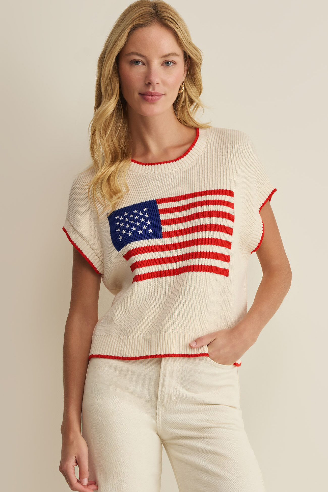 SLEEVELESS PATRIOT SWEATER