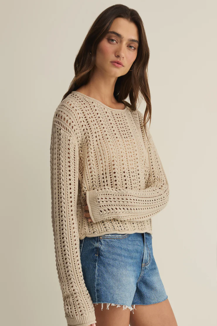 UPLAND ISLAND CROCHET SWEATER TOP