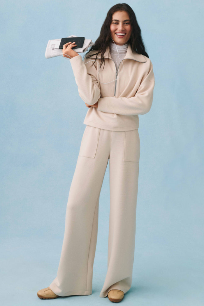 French Rib Wide Leg Pant