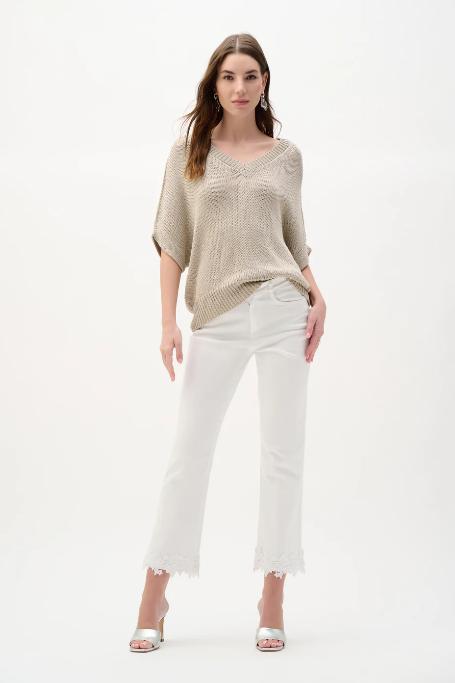 Viscose and Lurex Sweater Knit Relaxed Top