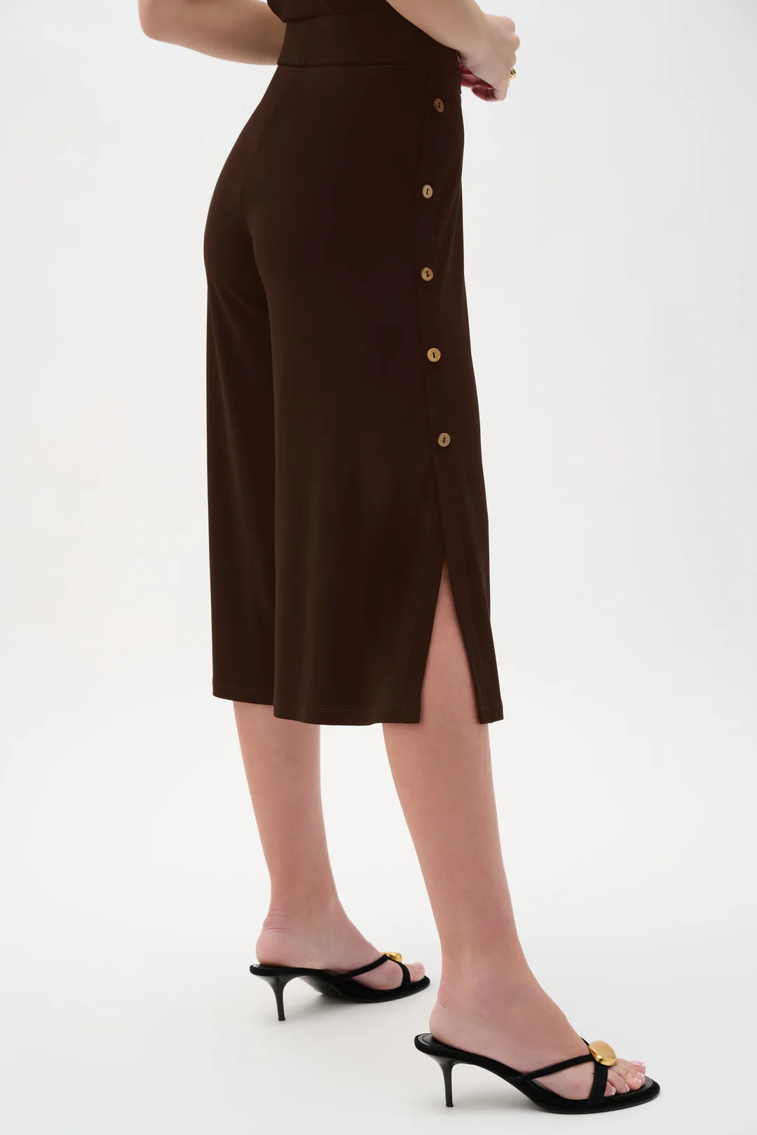 Silky Knit Wide Leg Culotte Pants