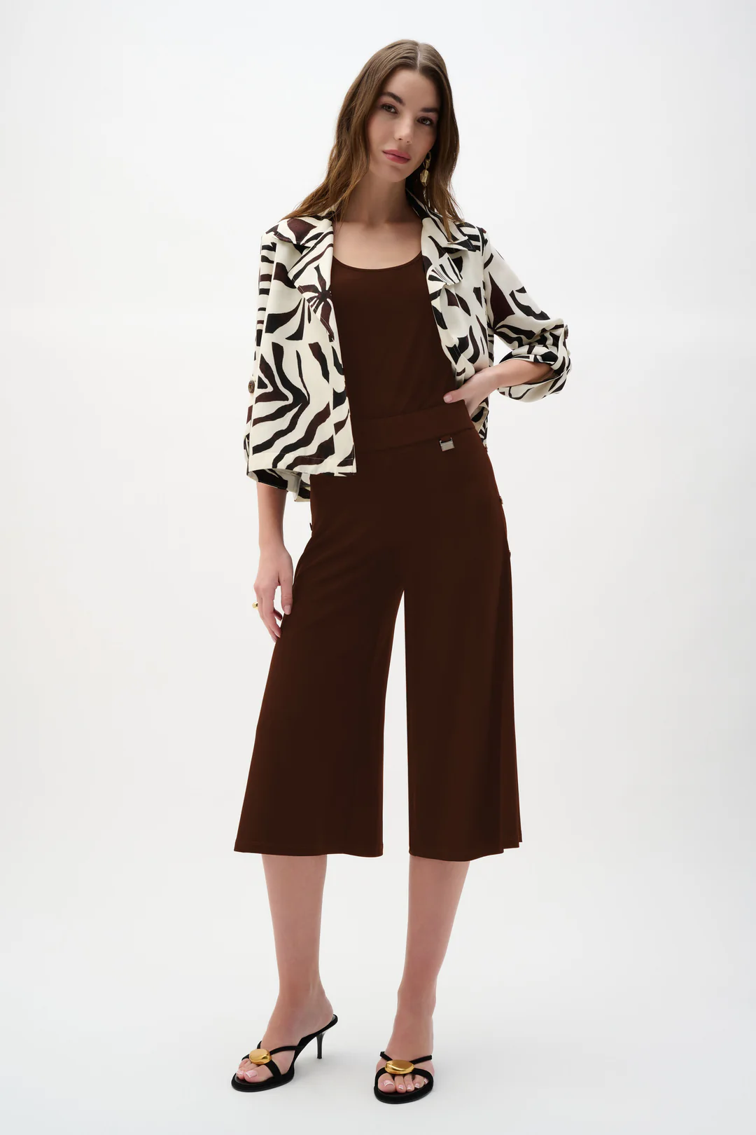 Silky Knit Wide Leg Culotte Pants