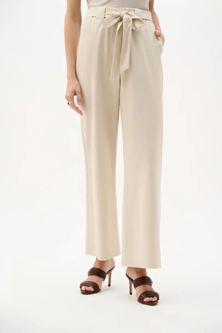 Linen Woven Pull-On Wide Leg Pants