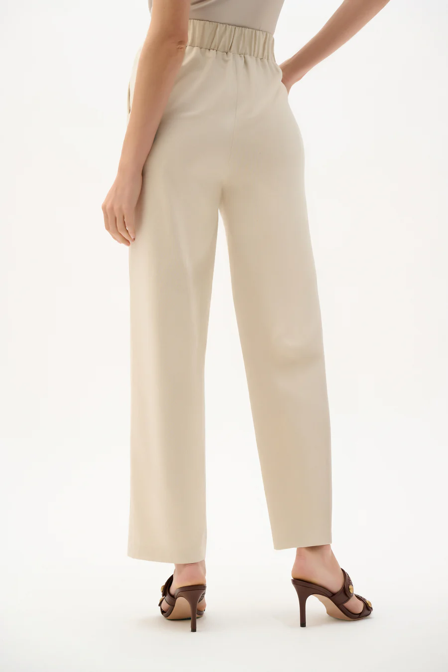 Linen Woven Pull-On Wide Leg Pants