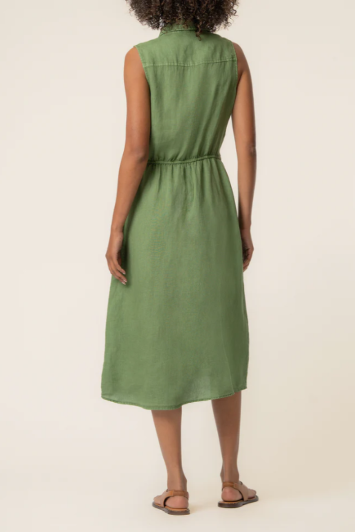 Bowie Linen Dress in Olive