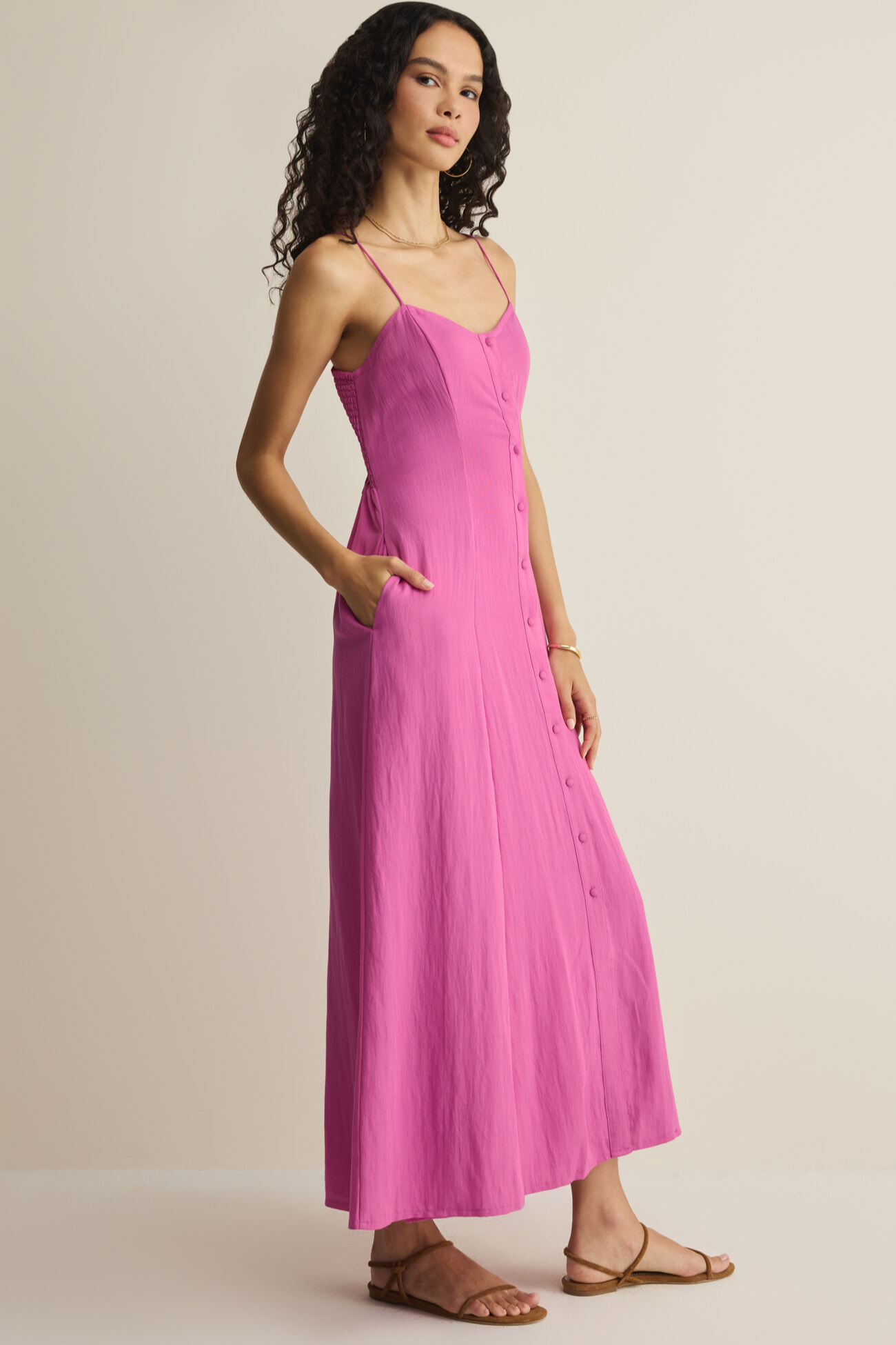 Z SUPPLY Women's Angel Eyes Midi Dress, Berry Blush