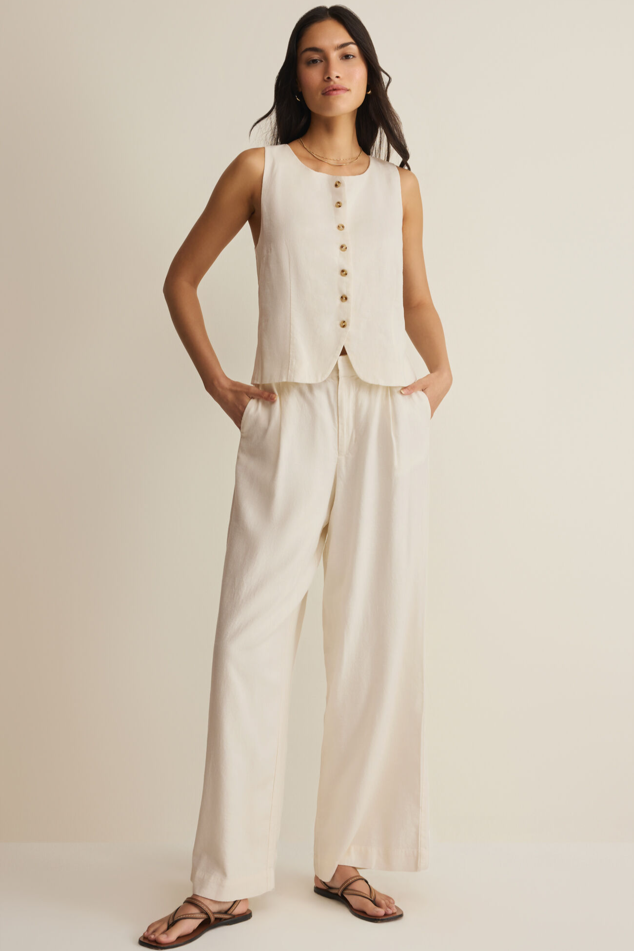 Roman Linen Vest