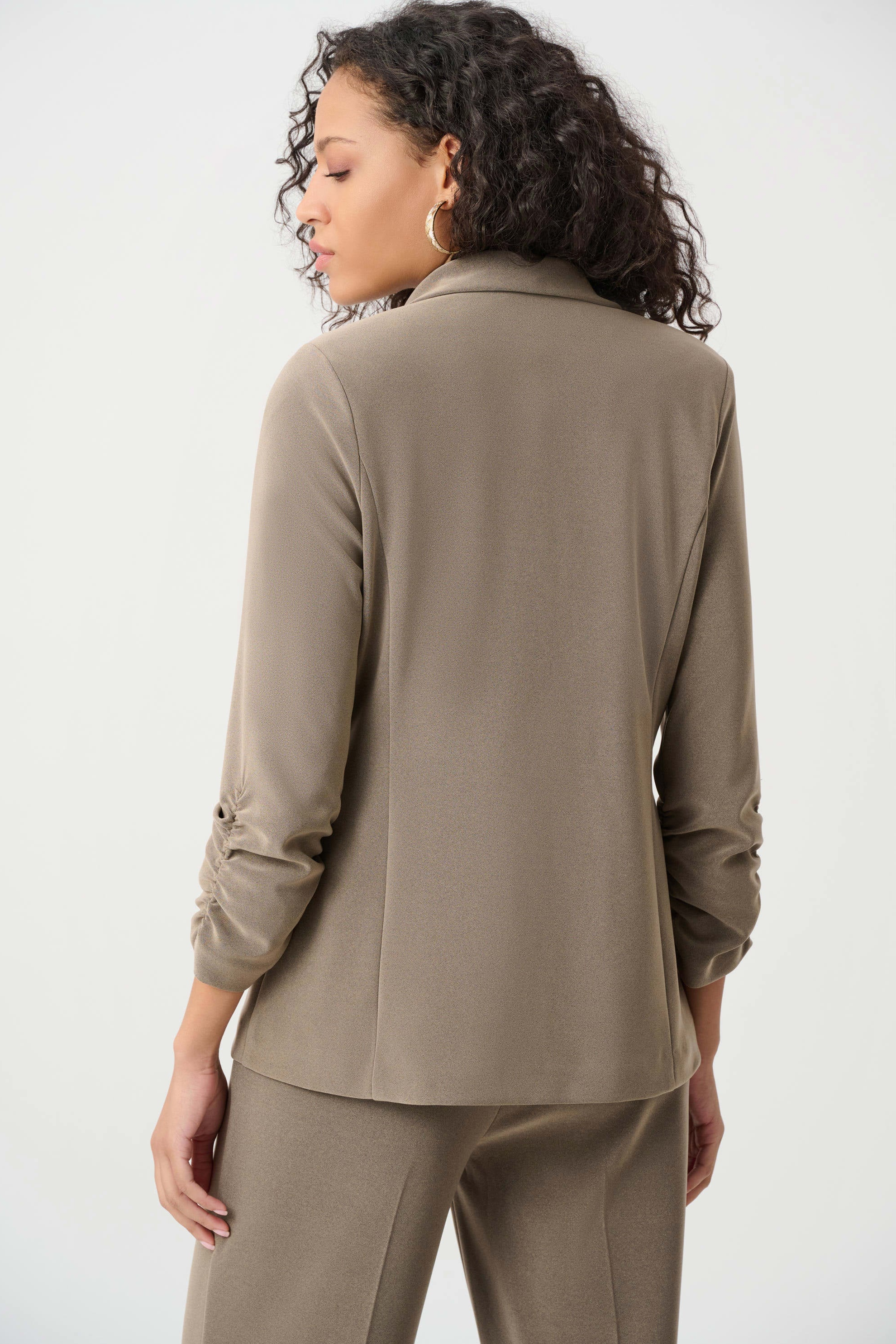 Melange Silky Knit Straight Blazer