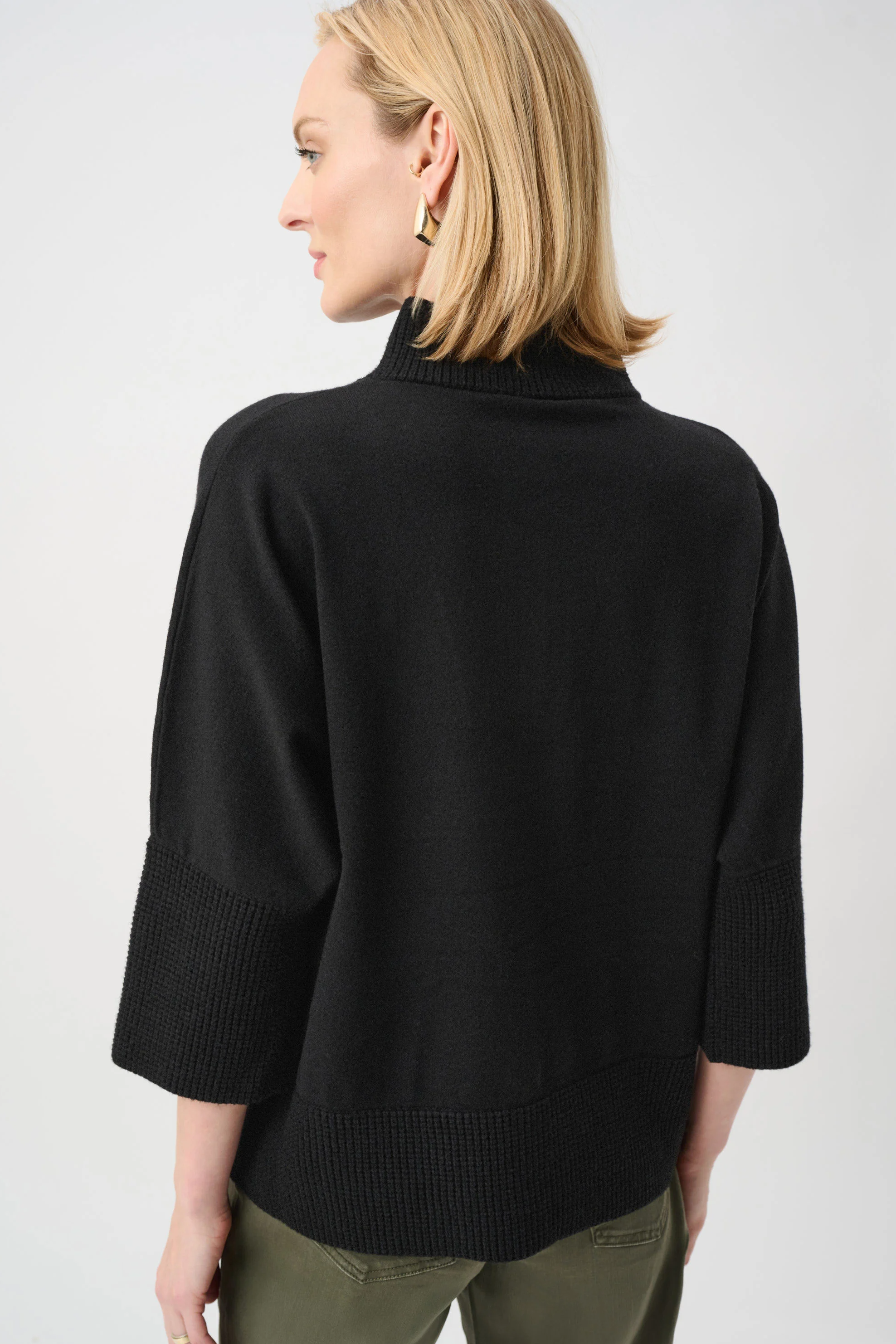Brushed Viscose And Nylon Funnel-Neck Sweater