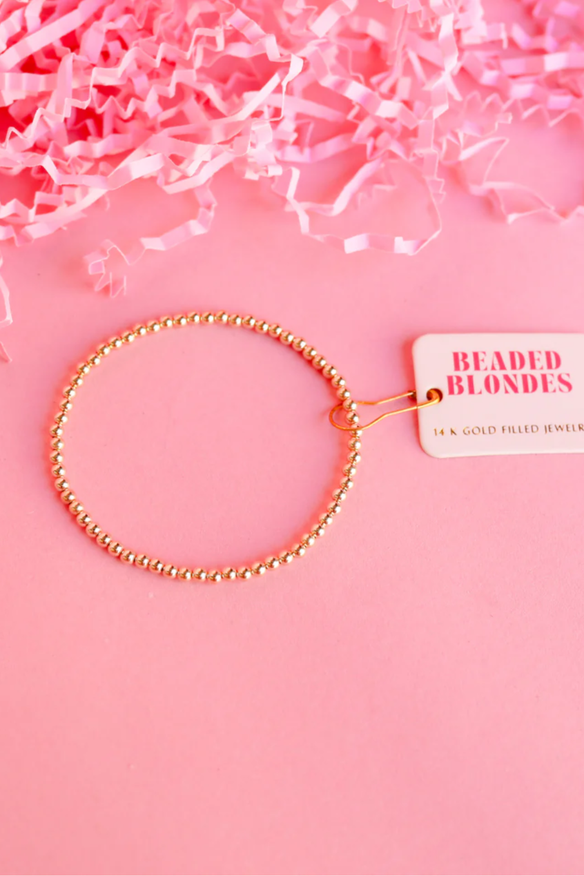 4MM Gold Beaded Bracelet