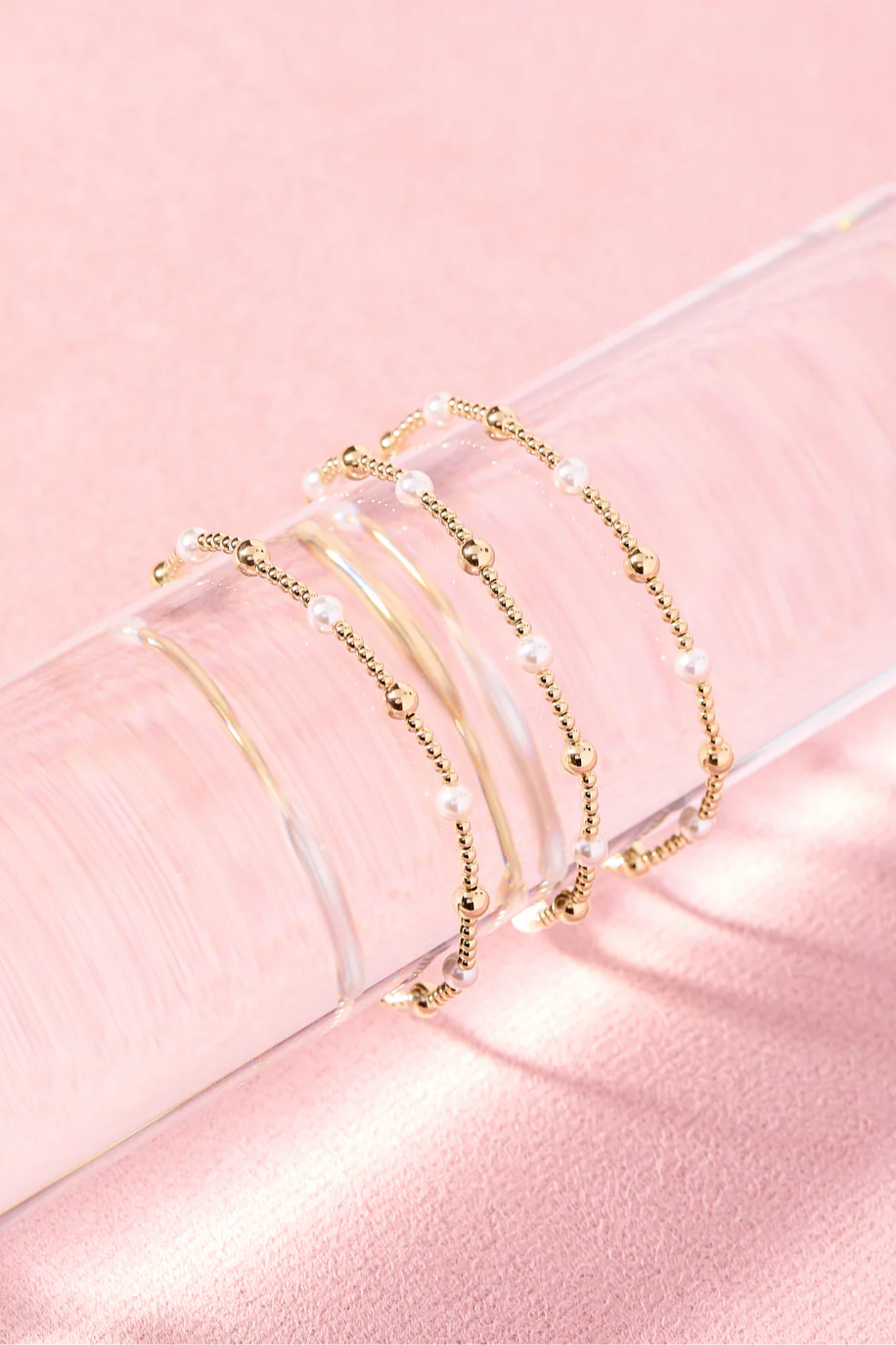 June Pearl + Gold Alternating Bracelet