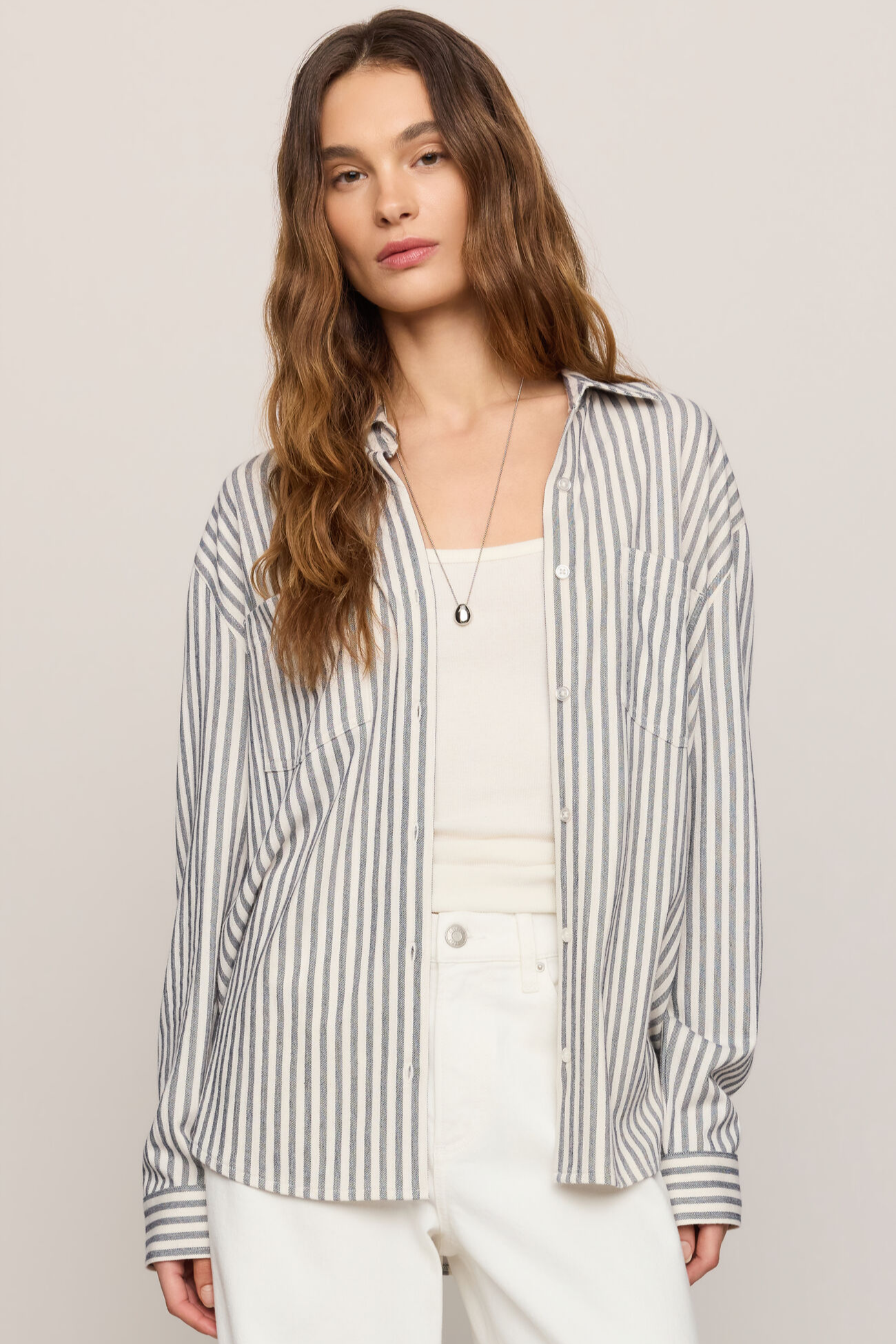 Reese Button Up Stripe Top
