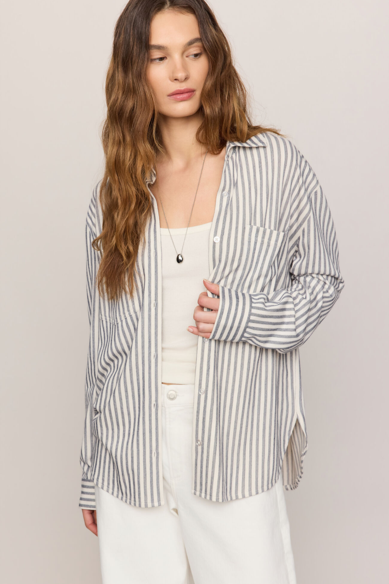 Reese Button Up Stripe Top