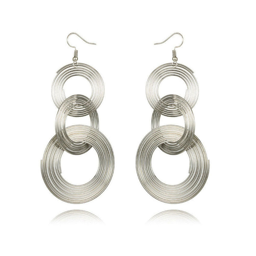 Women's Profile Retro Geometric Metal Circle For Personal Nightclub Earrings