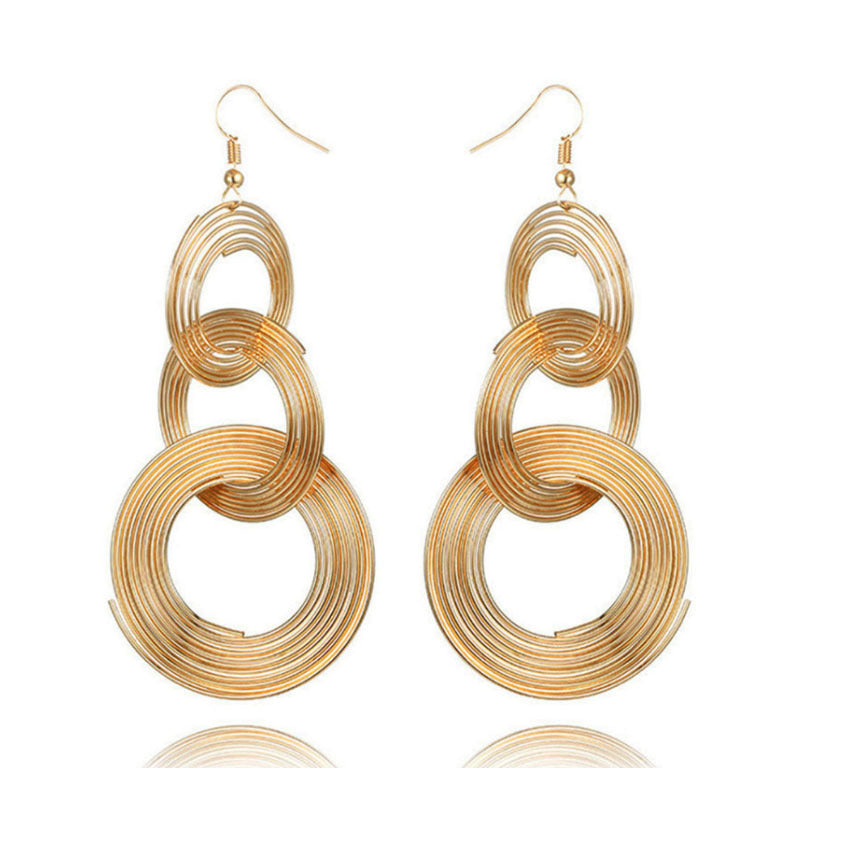 Women's Profile Retro Geometric Metal Circle For Personal Nightclub Earrings