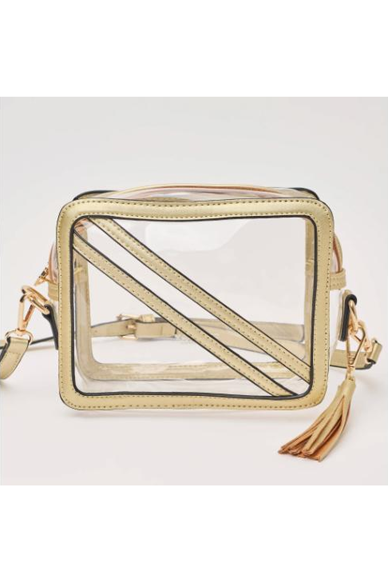 The Cline Gold Clear Stadium Crossbody