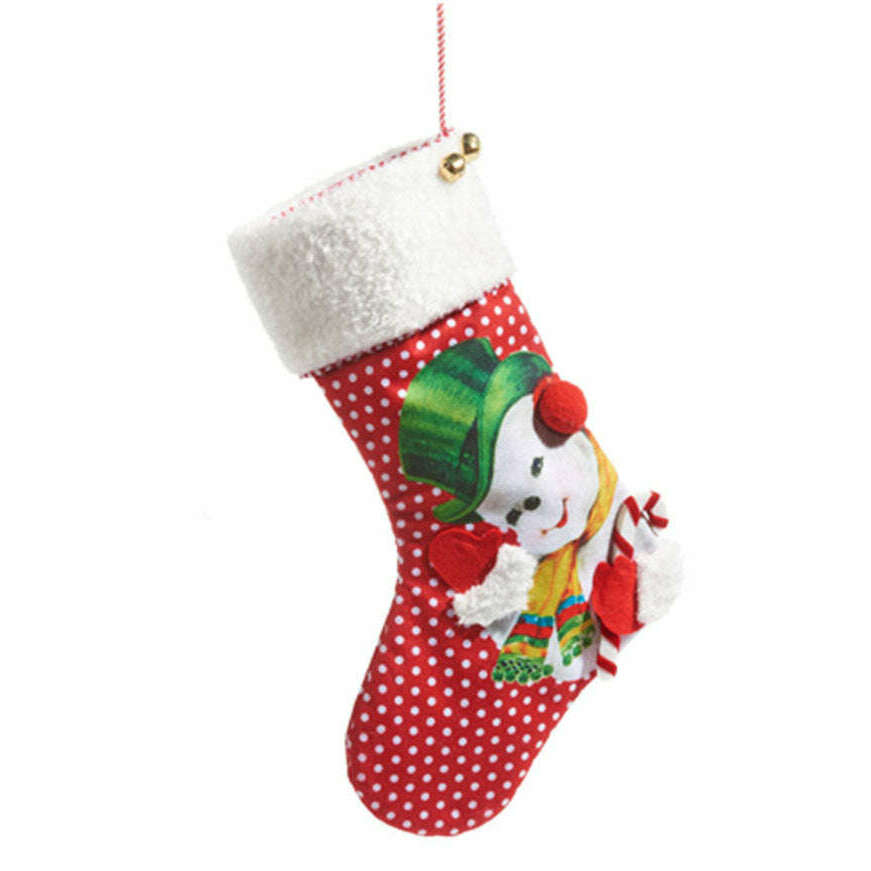 19" Retro Christmas Stocking Santa/Snowman