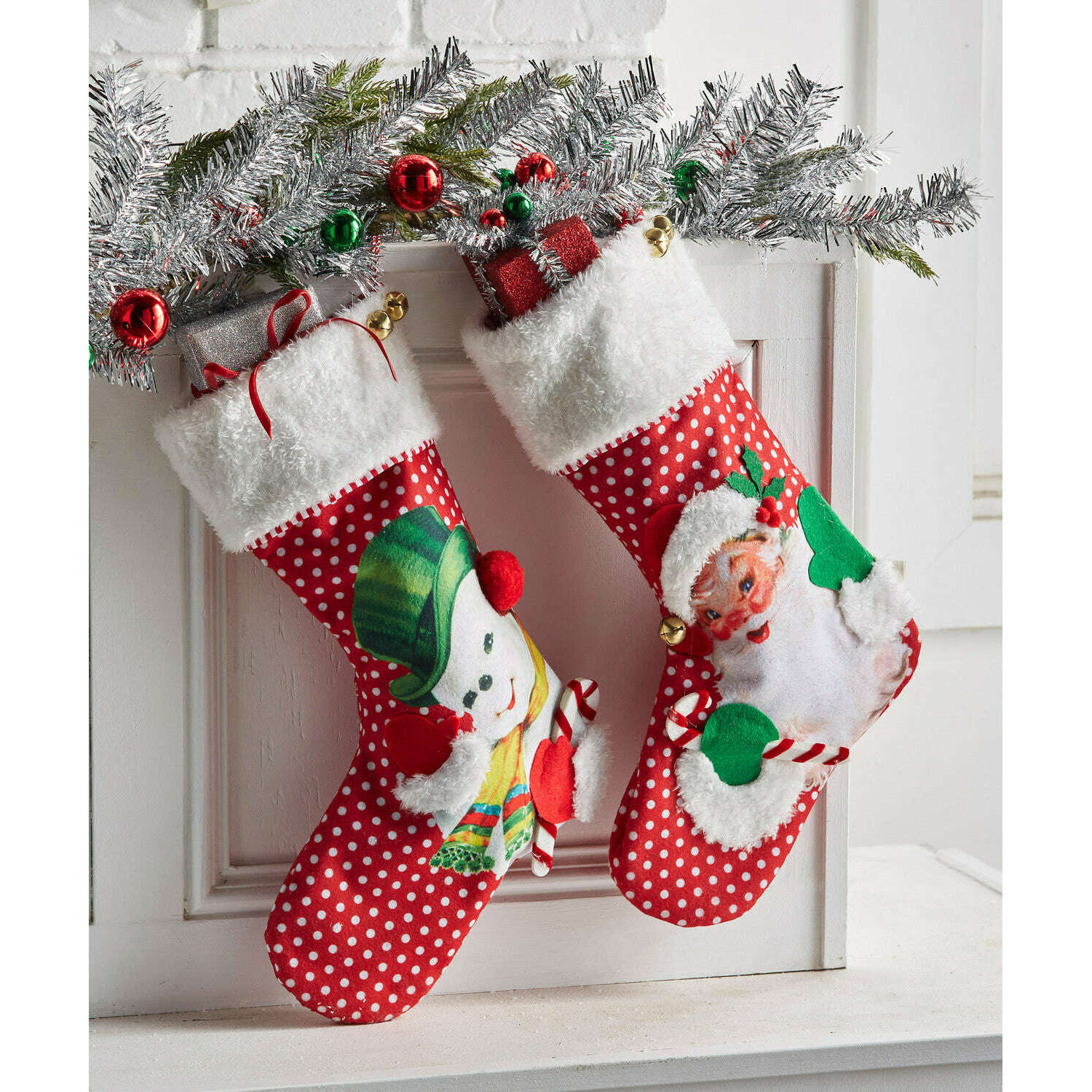 19" Retro Christmas Stocking SANTA