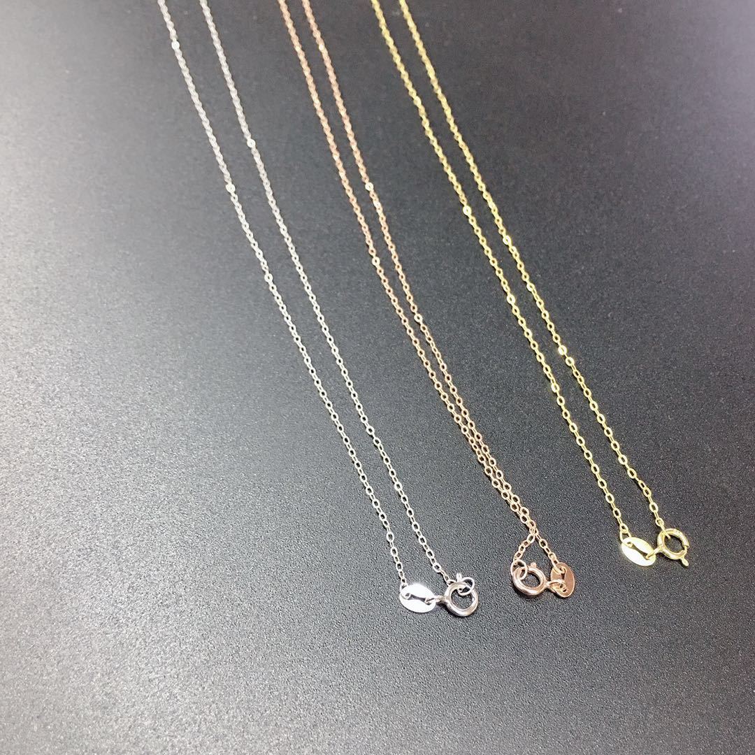 Sterling Sier Calendered O-shaped Chain Rose Gold Plated Platinum Necklaces