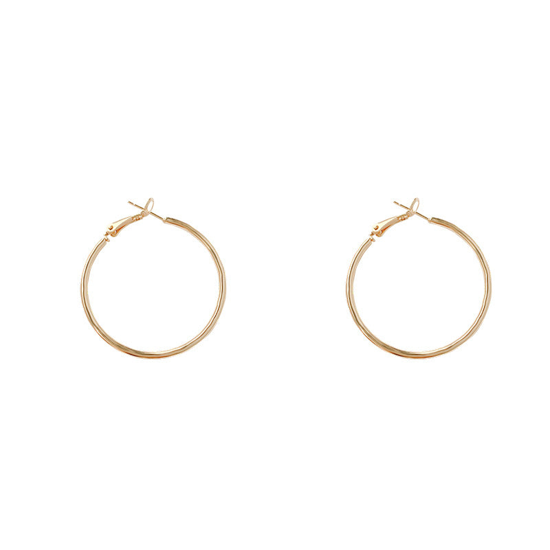 Sier Needle High-key Dignified Large Circle Rings