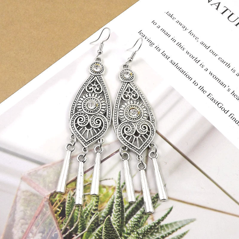 Women's Tibetan Sier Miao Eardrops Classical Ethnic Style Earrings