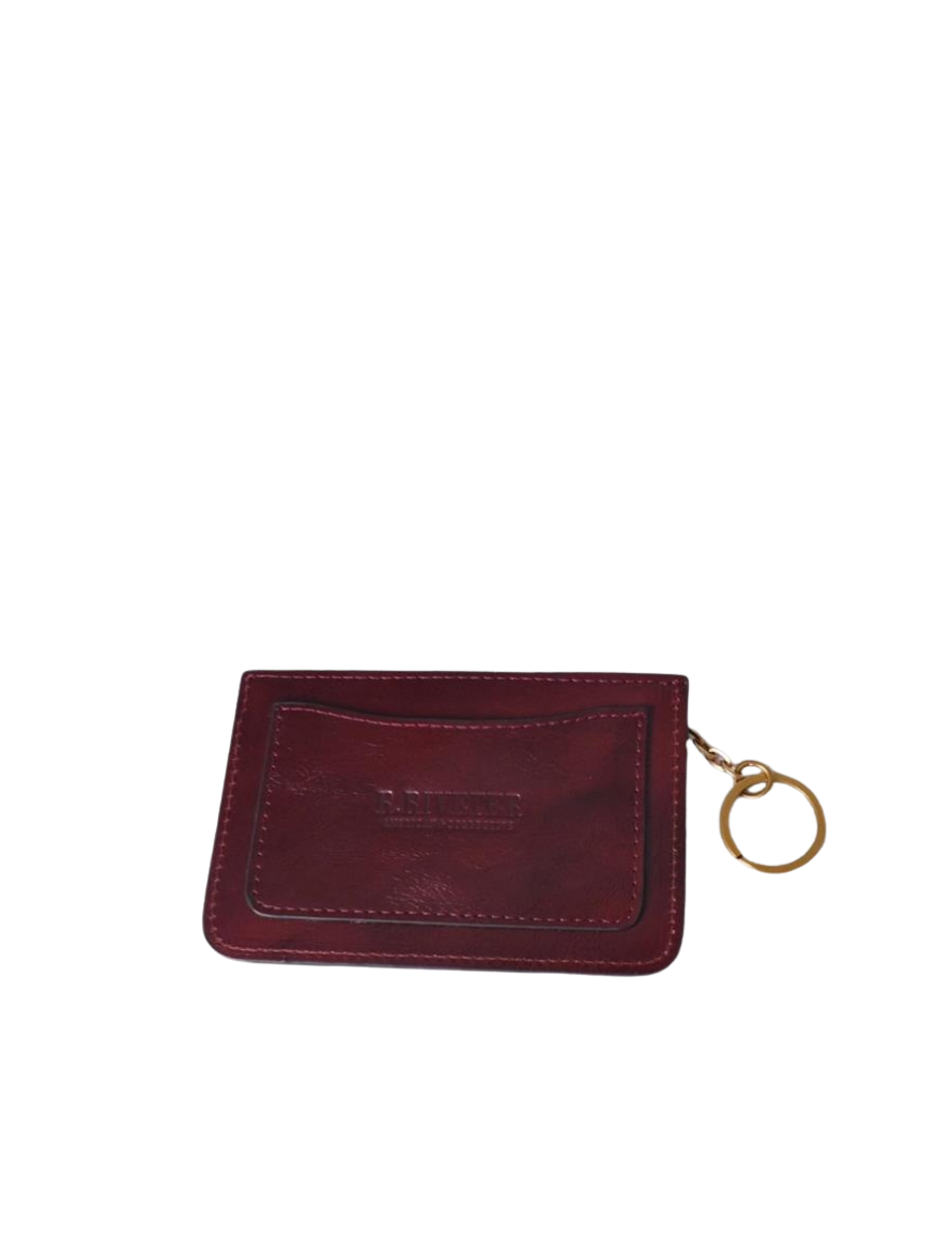 Victoria ID Card Case | Cherry Leather Wallet