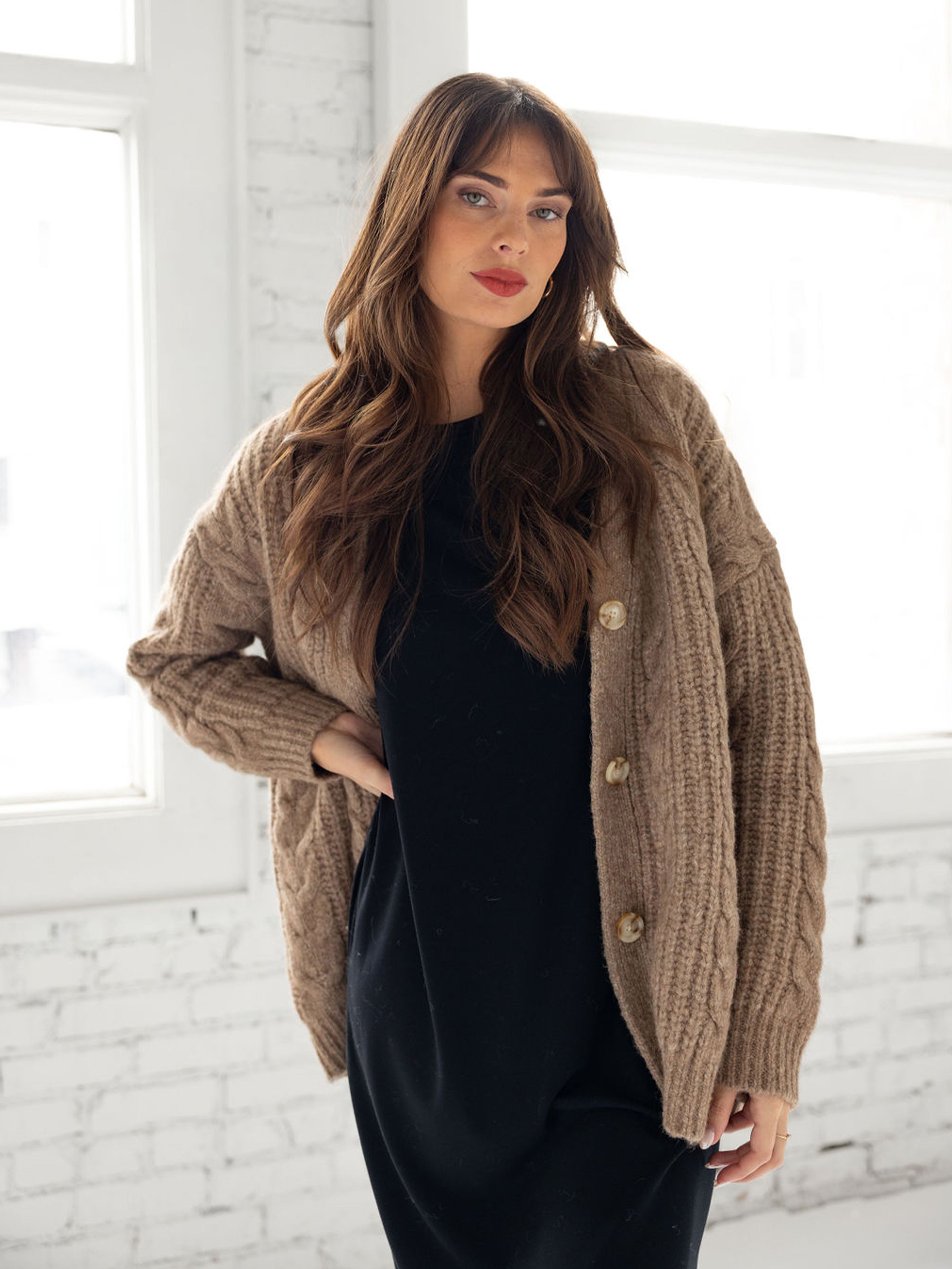 Oversized Cable Knit Cardigan - ONLINE EXCLUSIVE