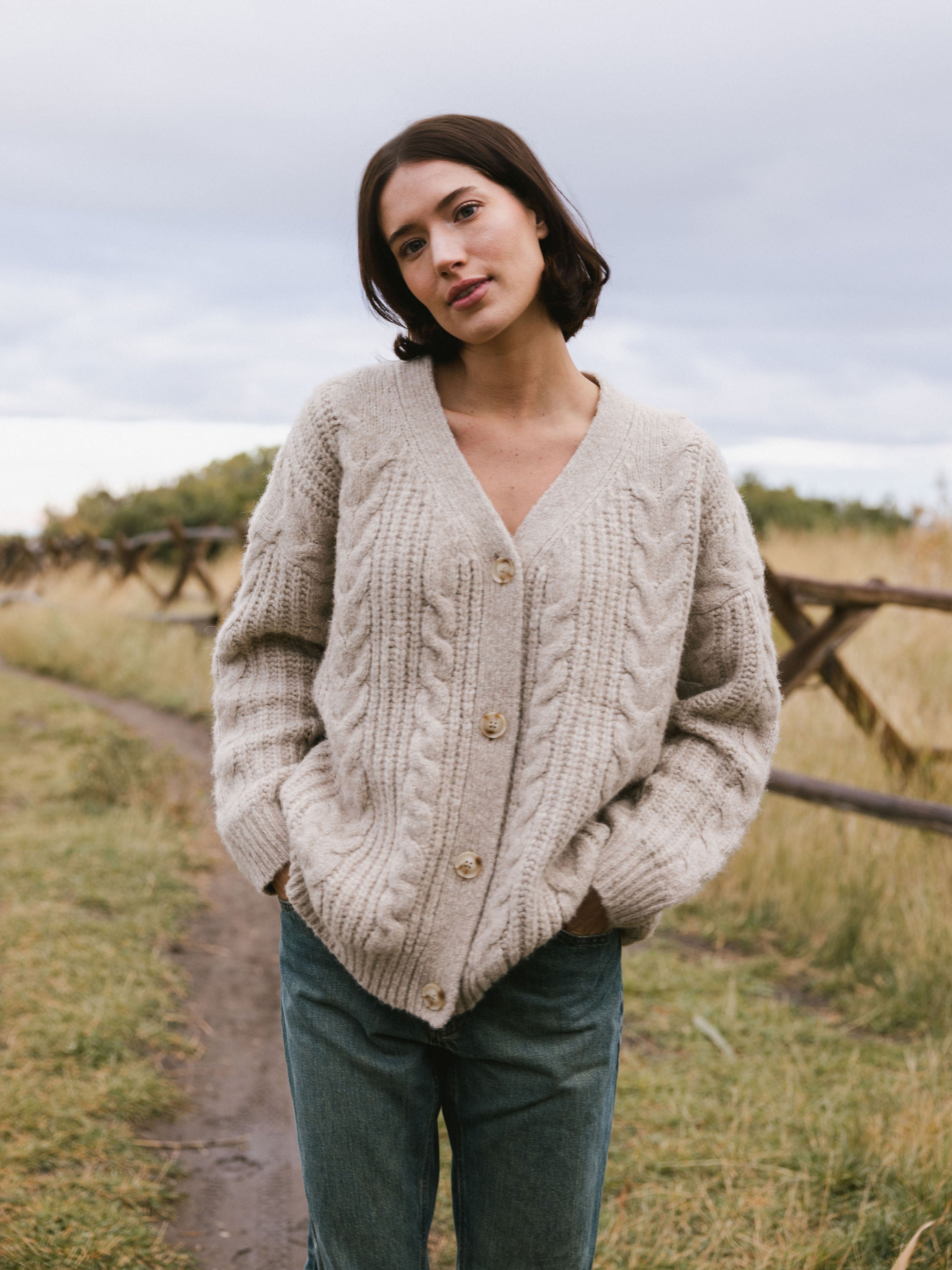 Oversized Cable Knit Cardigan - ONLINE EXCLUSIVE