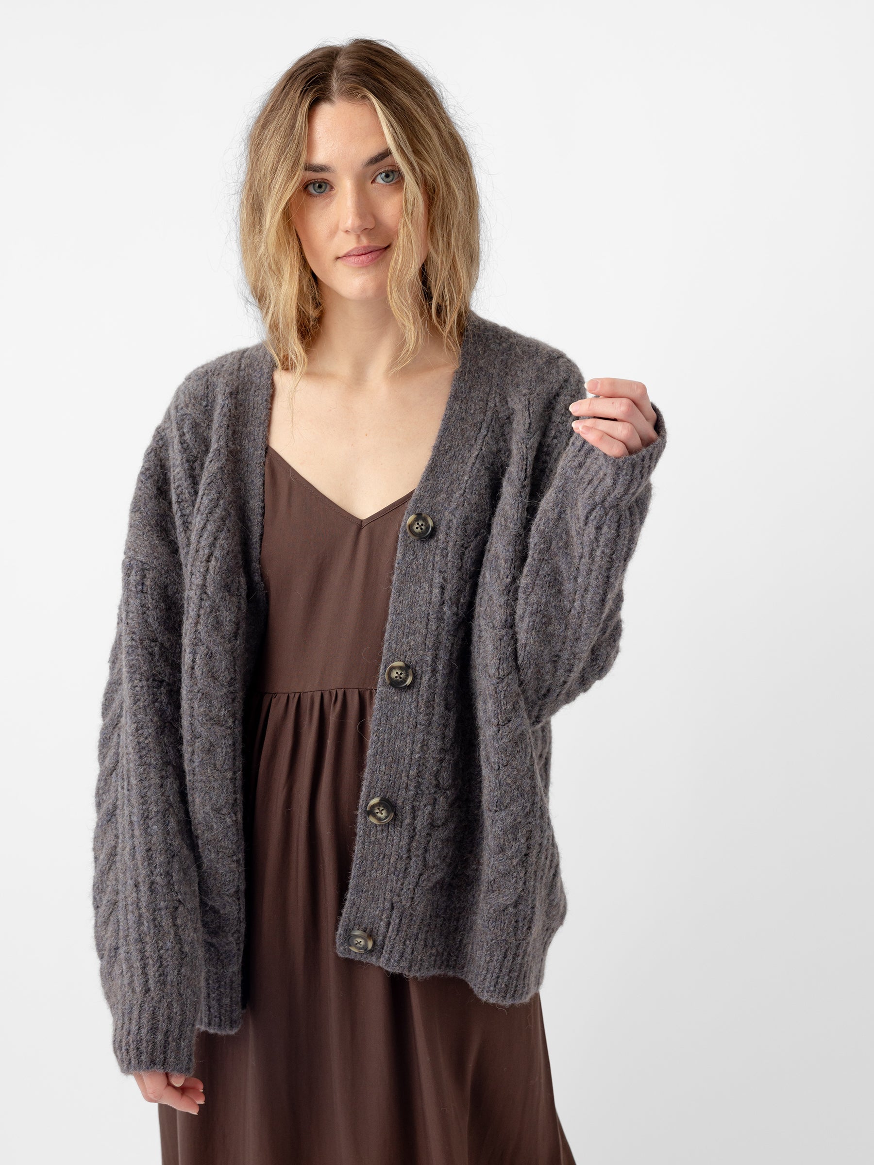 Oversized Cable Knit Cardigan - ONLINE EXCLUSIVE