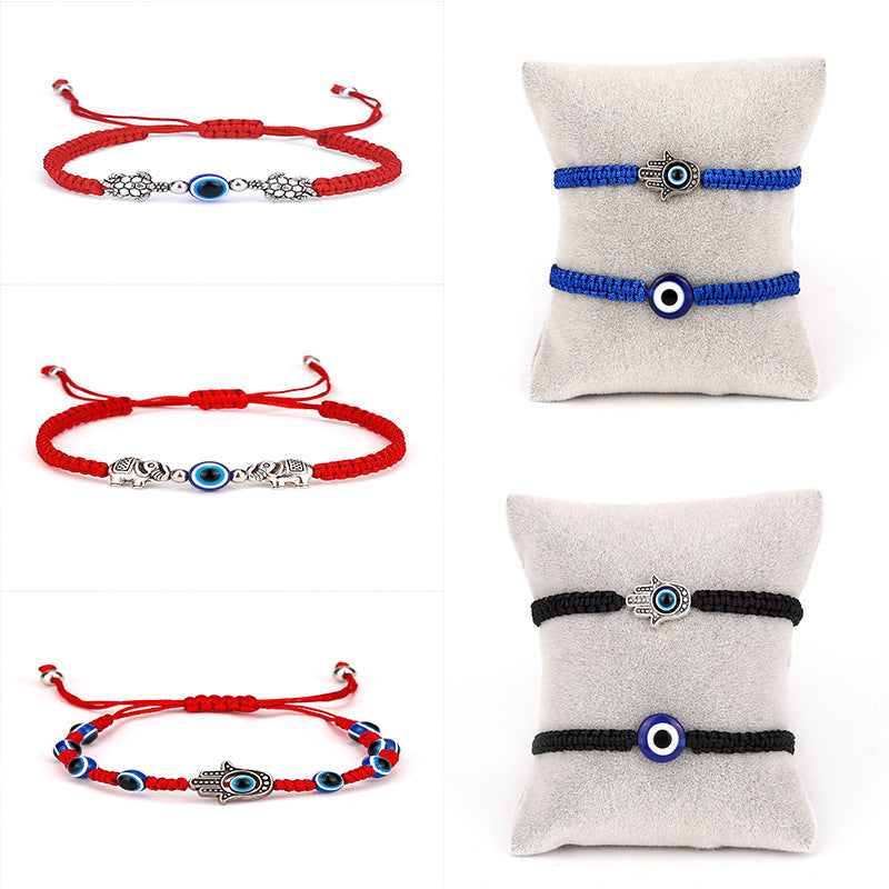 Women's Blue Eyes Fashion Simple Palm Chain Artistic Adjustable Carrying Bracelet