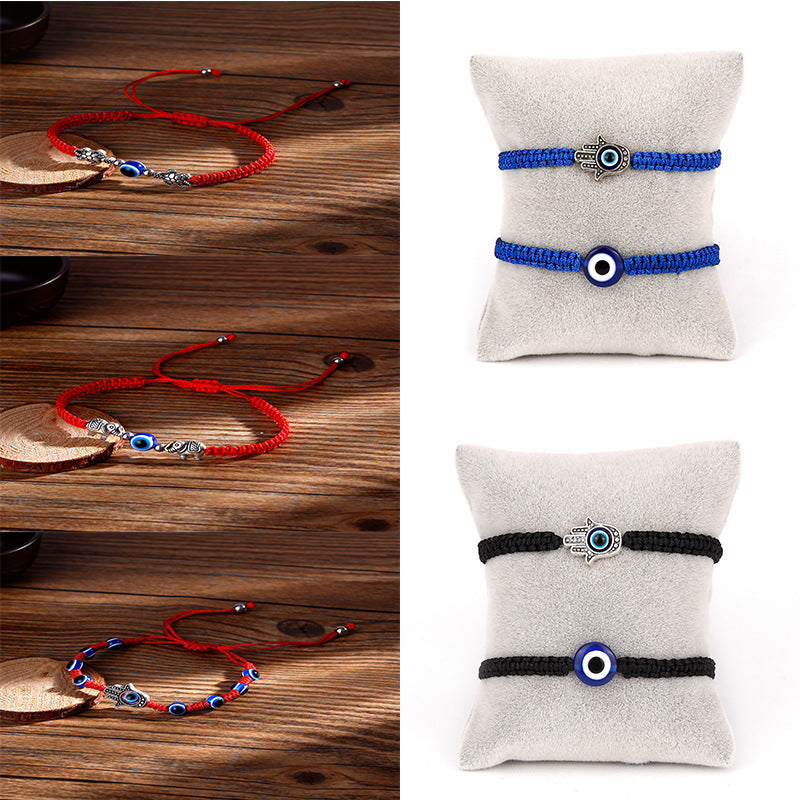 Women's Blue Eyes Fashion Simple Palm Chain Artistic Adjustable Carrying Bracelet