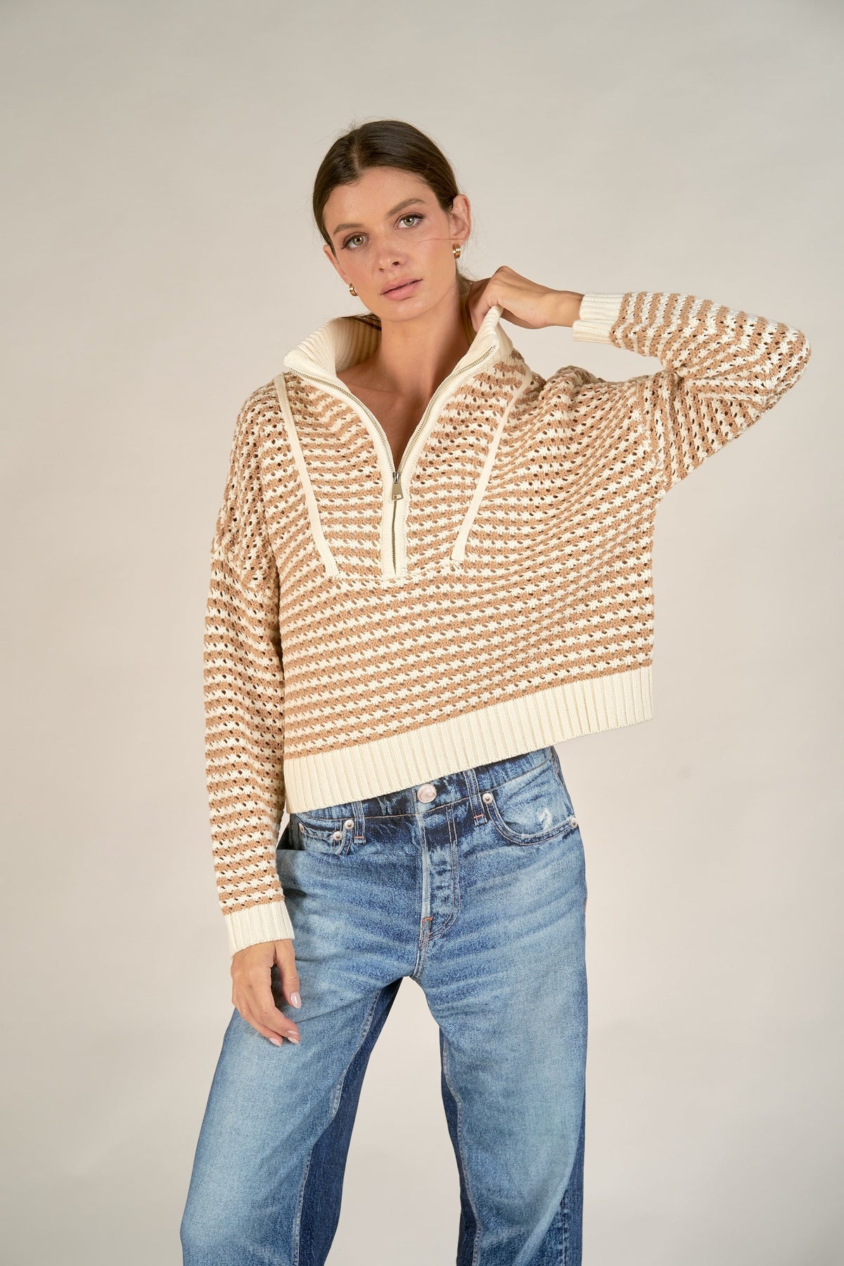 Blair Half Zip Natural
