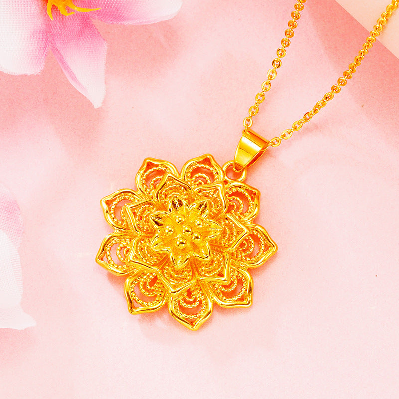Hollow Rose Ethnic Style Flower Ingenious Craft Pendants