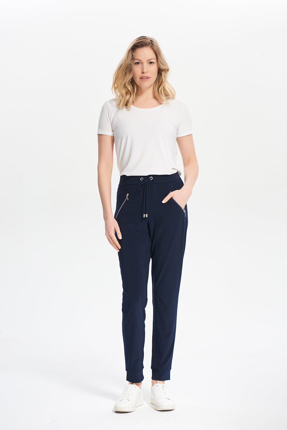 Joseph Ribkoff Midnight Blue Drawing Waist Pants Style 211317